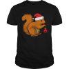Squirrel Christmas Santa Hat Animal shirt