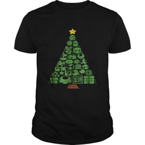 Super Mario Item Characters Christmas Tree Graphic shirt