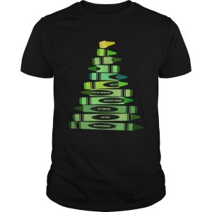 Teacher Christmas Gift Crayon Tree shirt