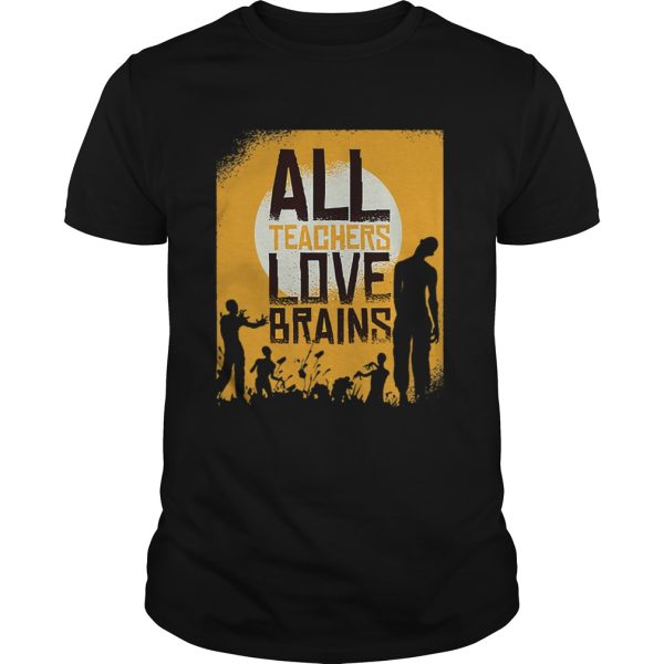 Teacher Loves Brains Zombie Hall Shirt L