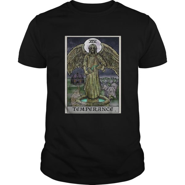 Temperance Tarot Card Gothic Halloween Crying Angel Statue shirt