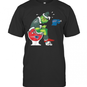 The Grinch New York Jets Shit On Toilet New England Patriots And Other Teams Christmas T-Shirt