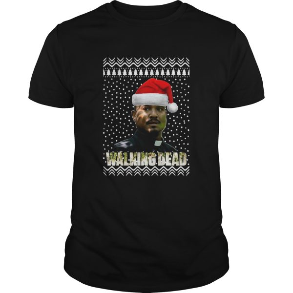 The Walking Dead Father Gabriel Stokes Santa Hat Christmas shirt