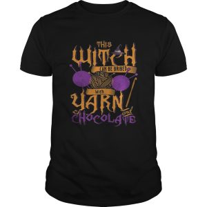 The witch can be bribed with yarn chocolate Halloween t-shirt