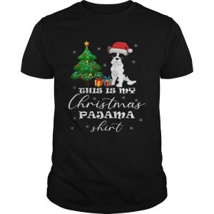 This is my Christmas Pajama French Bulldog Costume Santa Hat shirt