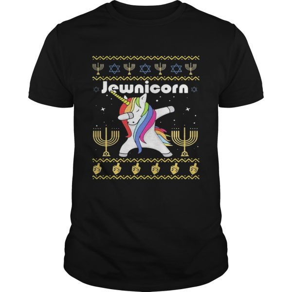 Unicorn Dabbing Jewnicorn Ugly Christmas shirt