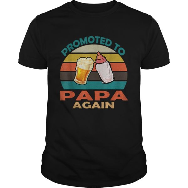Vintage Promoted to Papa Again Christmas shirt
