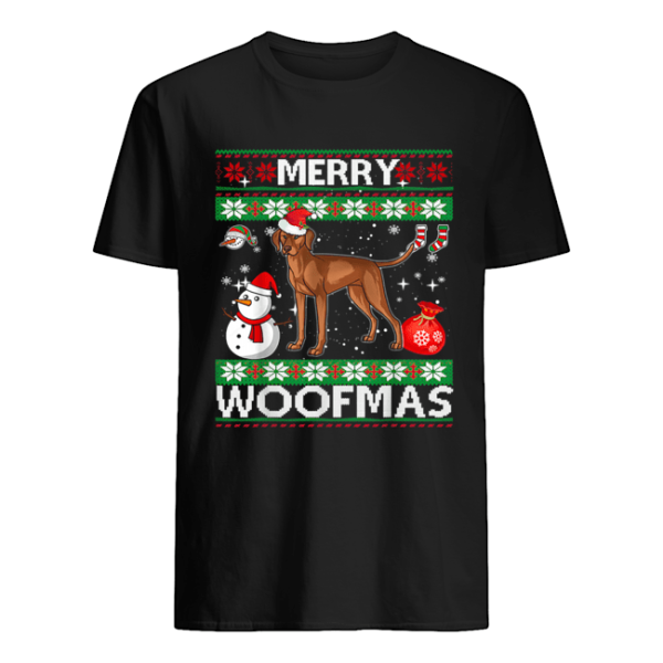 Vizsla Dog Merry Woofmas Christmas Costume T-Shirt