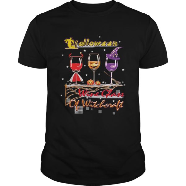 Wine Glass Of Witchcraft Halloween Tshirt