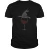 Wine Glass With Witch Hat Halloween Tshirt