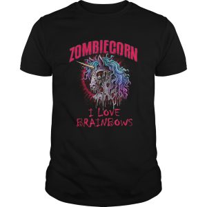 Zombie Unicorn I Love Brainbows Halloween Gothic Goth Punk shirt