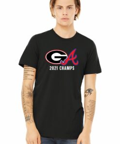 2021 Champions UGA Bulldogs Braves T Shirt 1