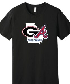 2021 Champions UGA Bulldogs Braves T Shirt 2