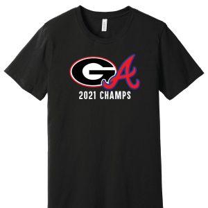 2021 Champions UGA Bulldogs Braves T Shirt 3