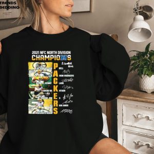 2021 Nfc North Division Champions Green Bay Packers Teams Signatures Sweatshirt