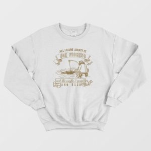 All I Care About Is Ice Fishing Retro Sweatshirt