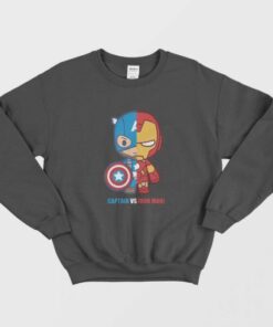 Anime Captain America Iron Man Superhero Cartoon Printed Sweatshirt 1