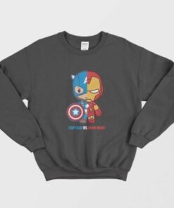 Anime Captain America Iron Man Superhero Cartoon Printed Sweatshirt 2