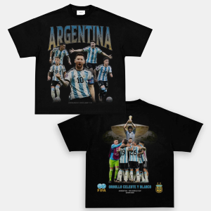 Argentina 2022 World Cup Champion Lionel Messi Signature T-Shirt