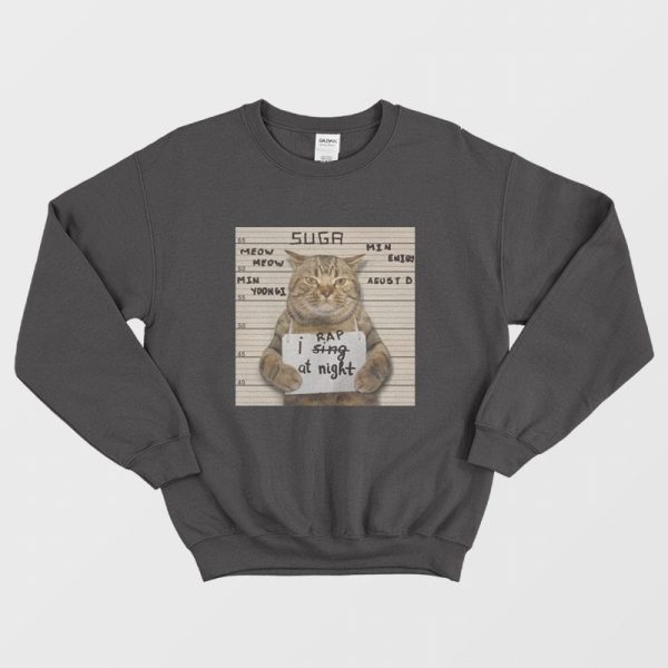 BTS Suga Meow Meow Min Yoongi I Rap At Night Sweatshirt