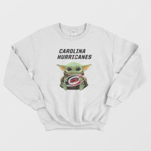 Baby Yoda Hug Carolina Hurricanes Sweatshirt 1