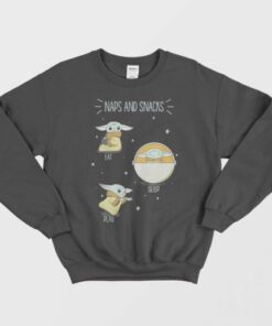 Baby Yoda Naps and Snacks Eat Sleep Play Sweatshirt 1