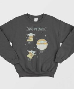 Baby Yoda Naps and Snacks Eat Sleep Play Sweatshirt 2