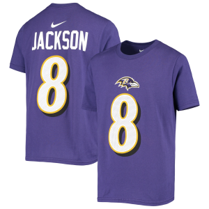 Baltimore Ravens Lamar Jackson Name &amp Number Nike T-Shirt