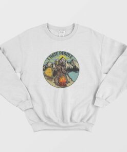 Bear Camping I Hate People Sweatshirt 1