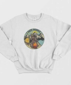 Bear Camping I Hate People Sweatshirt 3