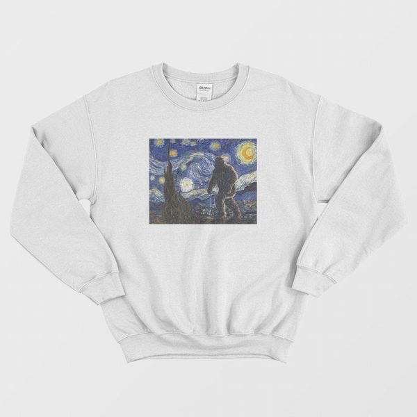 Bigfoot Vincent Van Gogh Starry Night Sweatshirt