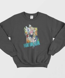 Birds of Prey Fight Like a Girl Harley Quinn Sweatshirt 1