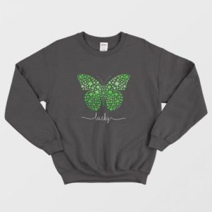 Butterfly Lucky Irish St Patricks Day Sweatshirt 2