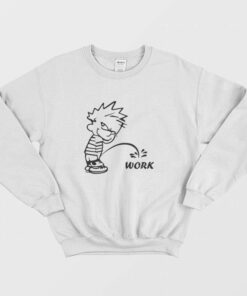Calvin Peeing On Work Sweatshirt 1