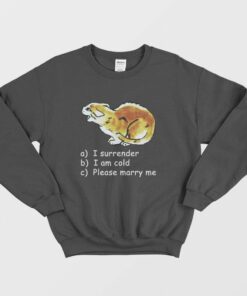 Cat I Surrender I Am Cold Please Marry Me Sweatshirt 1