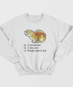 Cat I Surrender I Am Cold Please Marry Me Sweatshirt 2