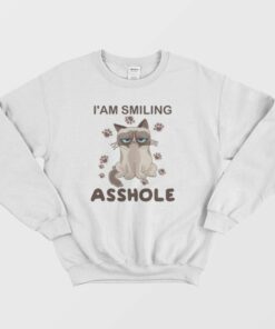 Cat I'am Smiling Asshole Sweatshirt 1 Cat Iam Smiling Asshole Sweatshirt 2