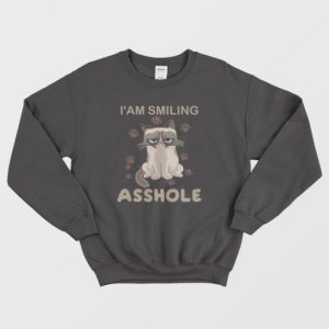 Cat Iam Smiling Asshole Sweatshirt 3