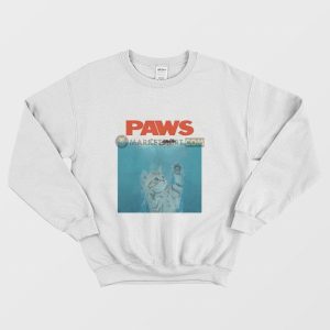 Cat Paws Jaws Parody Sweatshirt