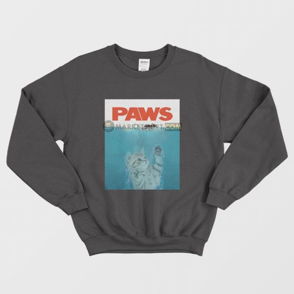 Cat Paws Jaws Parody Sweatshirt