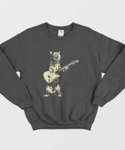 Cat Playing Guitar Sweatshirt 1