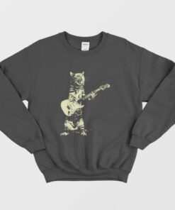 Cat Playing Guitar Sweatshirt 3