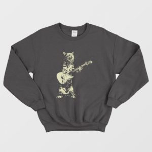 Cat Playing Guitar Sweatshirt 3