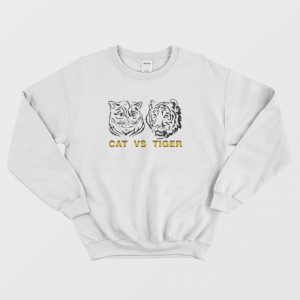 Cat Vs Tiger Black and White Version Sweatshirt