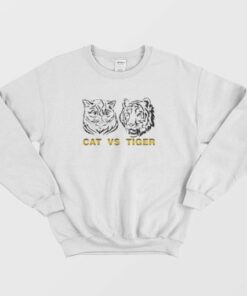 Cat Vs Tiger Black and White Version Sweatshirt 2