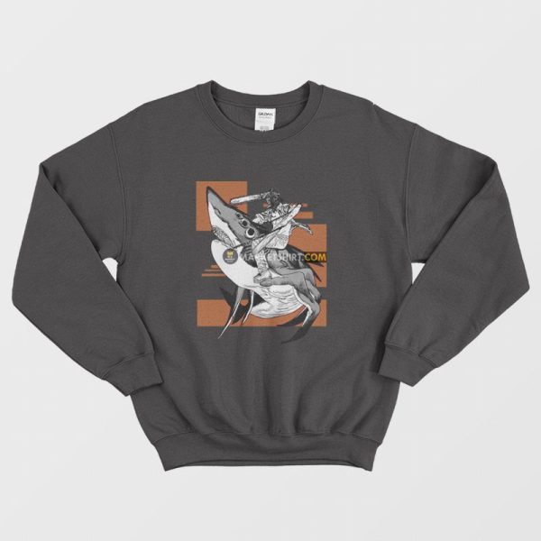 Chainsaw Man Riding Shark Sweatshirt