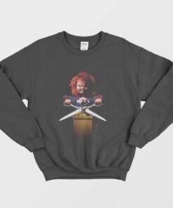 Childs Play 2 Chucky With Scissors Sweatshirt 1