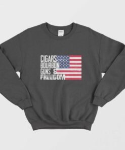 Cigars Bourbon Guns Freedom American Flag Vintage Sweatshirt 1 Cigars Bourbon Guns Freedom American Flag Vintage Sweatshirt 2