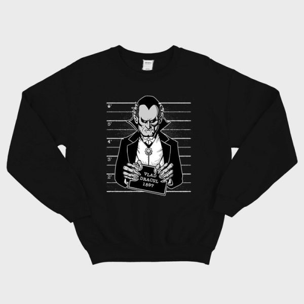 Count Dracula Vampire Monster Mugshot Sweatshirt