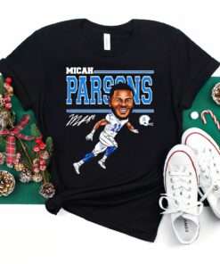 Dallas Football 11 Micah Parsons Cartoon Signature NFL T Shirt 1